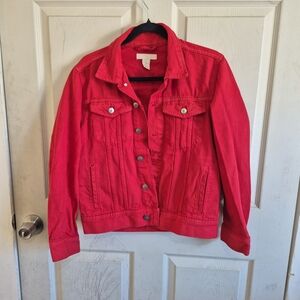 H&M Bright Red Jean Jacket